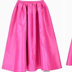 Pink Flare Pleated Midi Skirt. Size 4